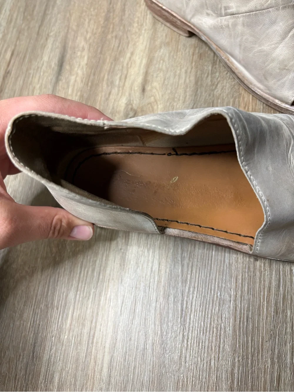Free People Mont Blanc Asymmetrical Gray Leather Sandals Spain Size 38